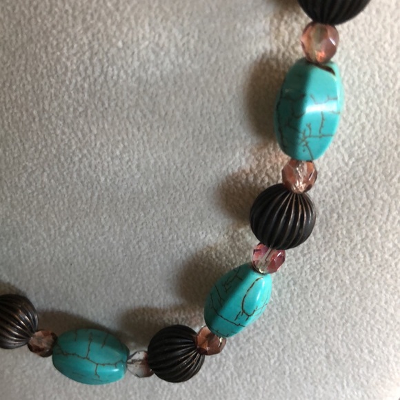 EUC Handmade Faux Turquoise Necklace - Picture 3 of 4